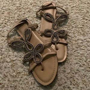 Mossimo Gold Sandals, Size 6.5
